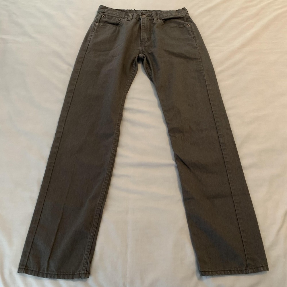 Levis 505 Jeans Mens 29x31 Gray Straight Leg‎ Denim Pants Mid Rise Casual